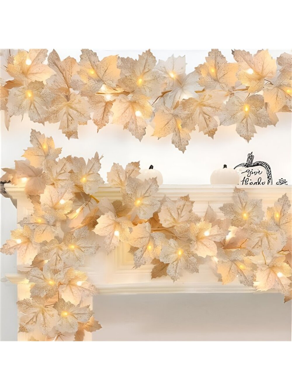 3 Pack Fall Decor - Fall Garland with Lights Thanksgiving Fall Decorations